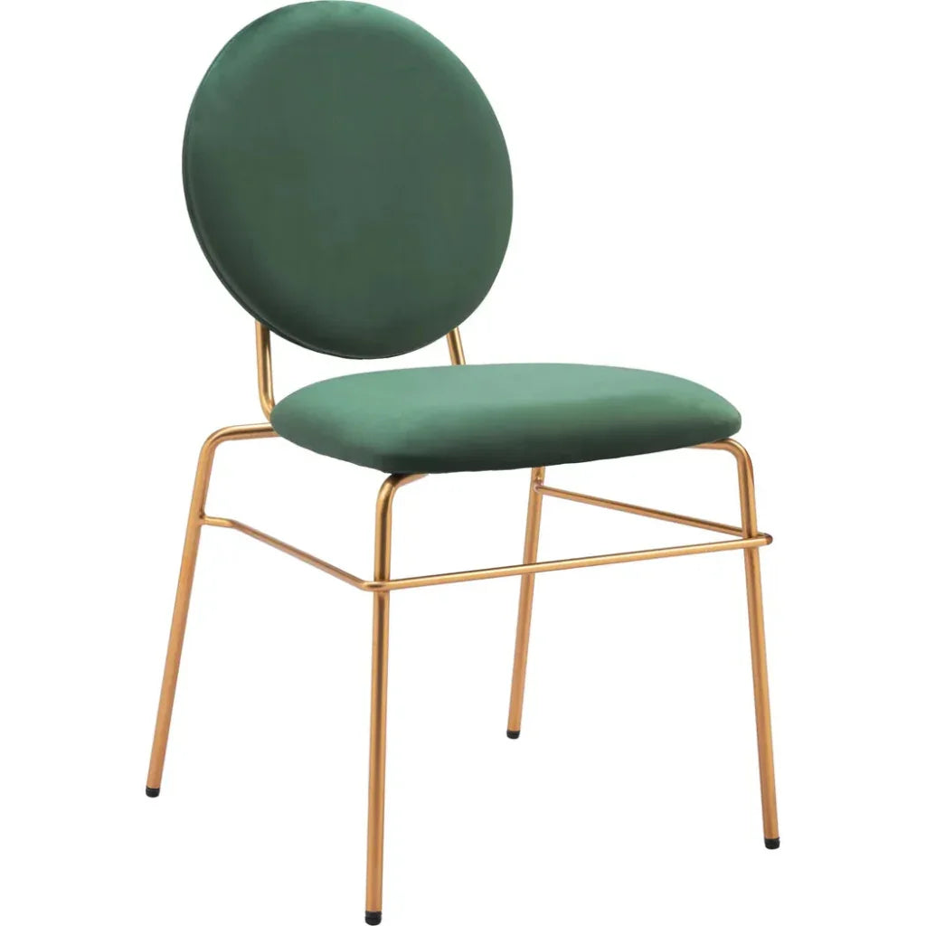 Zuo Modern Odessa Green & Gold Armless Dining Chair 2PC