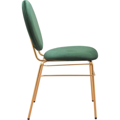 Zuo Modern Odessa Green & Gold Armless Dining Chair 2PC