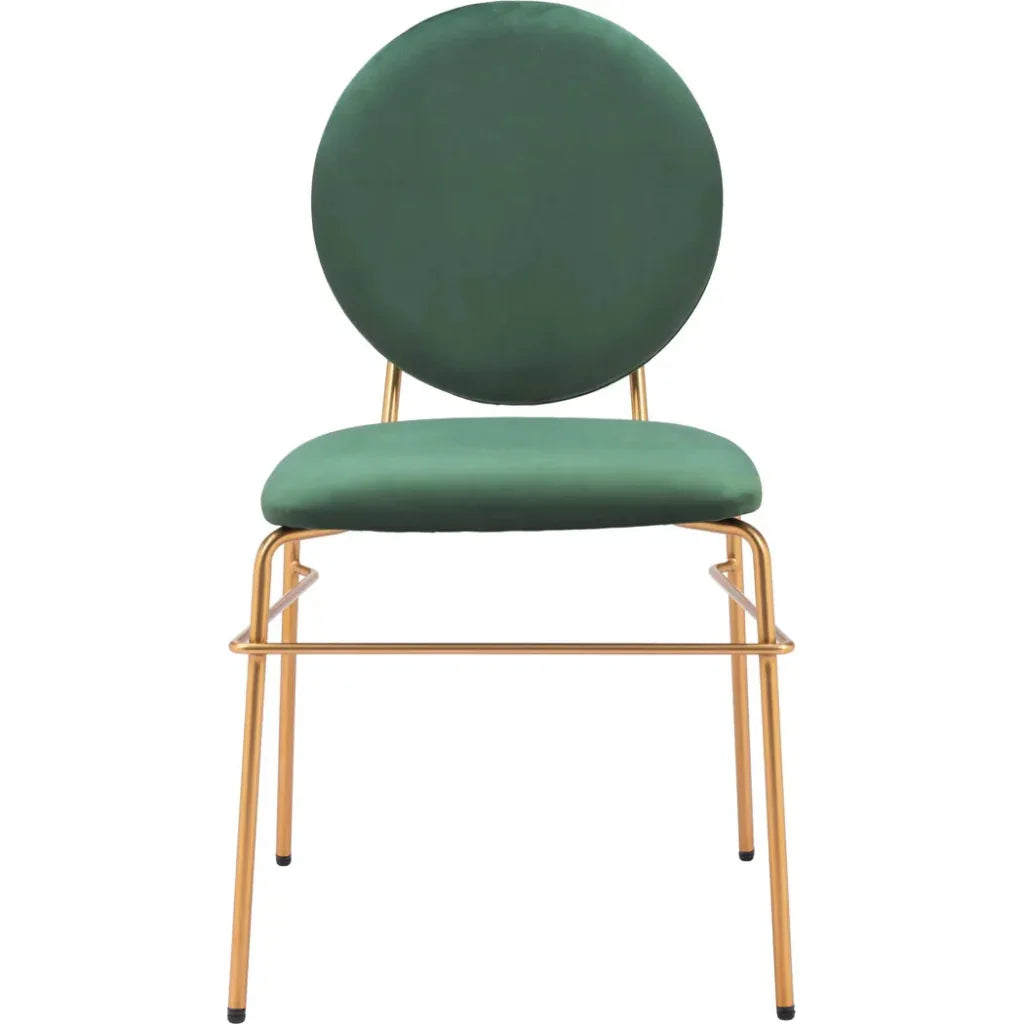 Zuo Modern Odessa Green & Gold Armless Dining Chair 2PC
