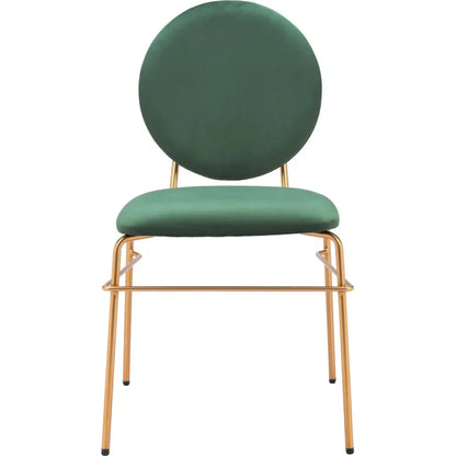 Zuo Modern Odessa Green & Gold Armless Dining Chair 2PC