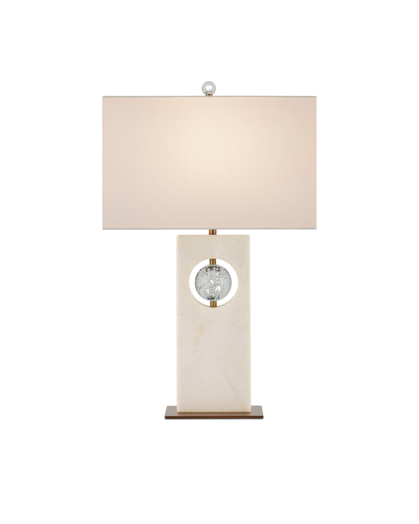 Radiant Marble and Glass White Table Lamp