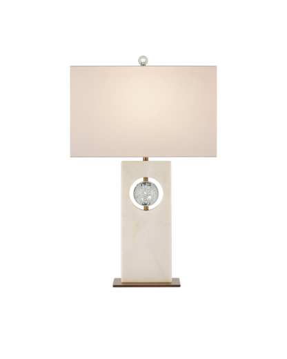 Radiant Marble and Glass White Table Lamp