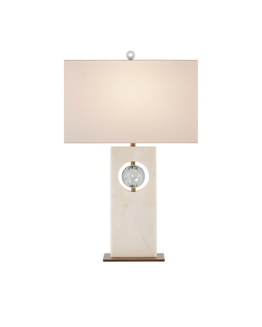 Radiant Marble and Glass White Table Lamp