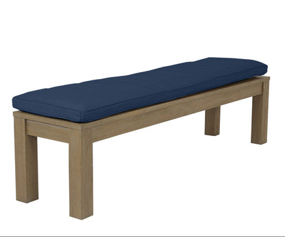 Coastal Teak Sunbrella Upholstered Outdoor Dining Bench