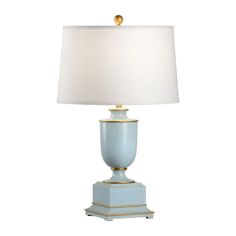 Wildwood Old Washed Linen Shade Gold Accents Urn Table Lamp