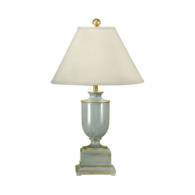 Wildwood Old Washed Linen Shade Gold Accents Urn Table Lamp