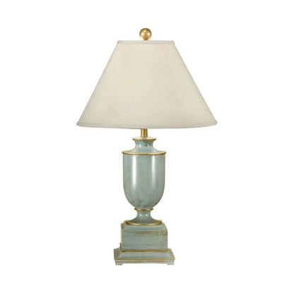 Wildwood Old Washed Linen Shade Gold Accents Urn Table Lamp