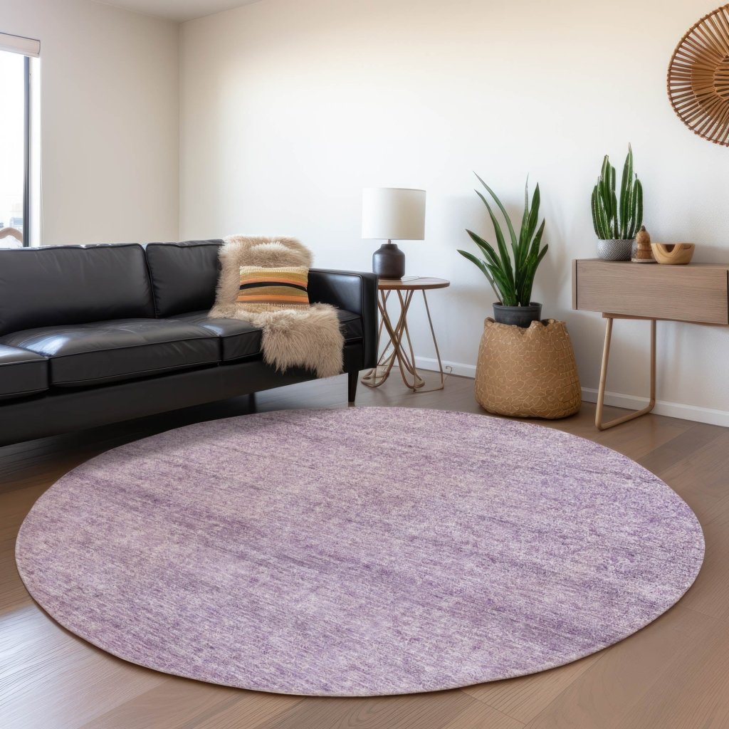 LOOMLAN Rugs Omera Purple Washable Indoor-Outdoor Rug