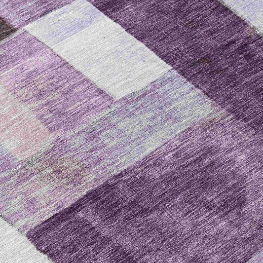 LOOMLAN Rugs Omera Purple Washable Indoor-Outdoor Rug