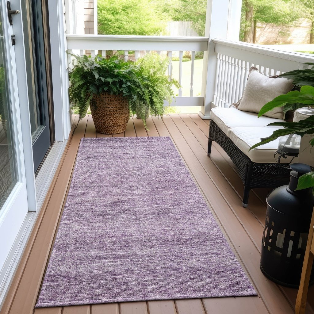 LOOMLAN Rugs Omera Purple Washable Indoor-Outdoor Rug