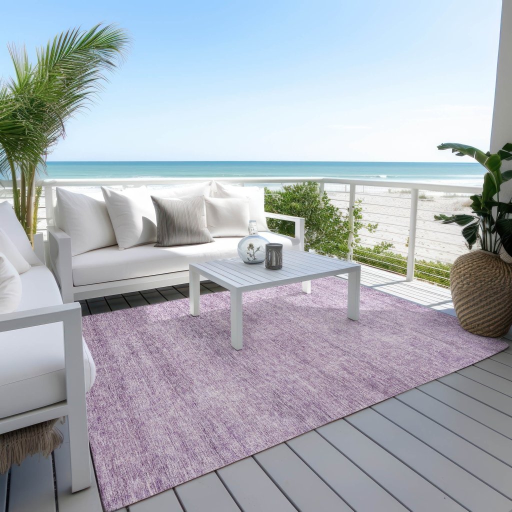 LOOMLAN Rugs Omera Purple Washable Indoor-Outdoor Rug