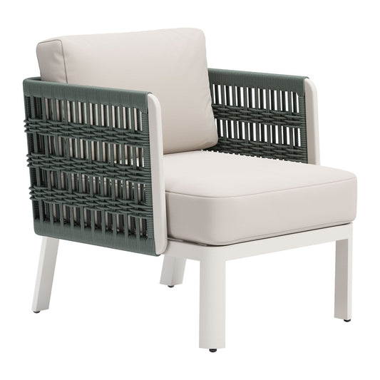 Zuo Modern Bridgehampton Aluminum White Armchair
