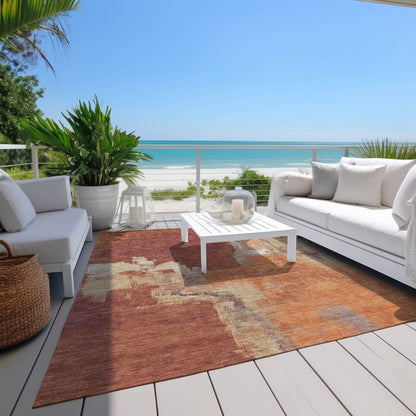 LOOMLAN Rugs Orave Orange Washable Indoor-Outdoor Rug