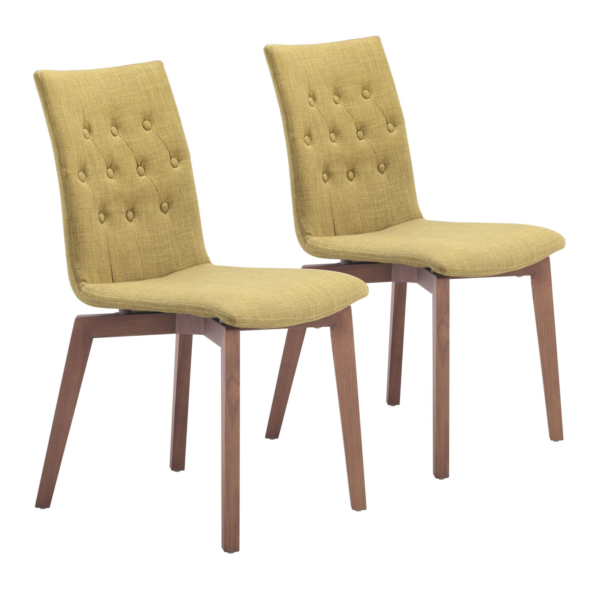 Orebro Dining Chair (Set of 2) Pea Green - Sideboards and Things Back Type_With Back, Brand_Zuo Modern, Color_Brown, Color_Green, Depth_20-30, Height_30-40, Materials_Wood, Number of Pieces_2PC Set, Product Type_Dining Height, Upholstery Type_Fabric Blend, Upholstery Type_Polyester, Width_10-20, Wood Species_Birch, Wood Species_Plywood