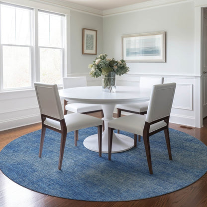 LOOMLAN Rugs Orlena Blue Washable Indoor-Outdoor Rug