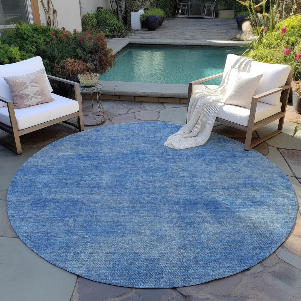 LOOMLAN Rugs Orlena Blue Washable Indoor-Outdoor Rug