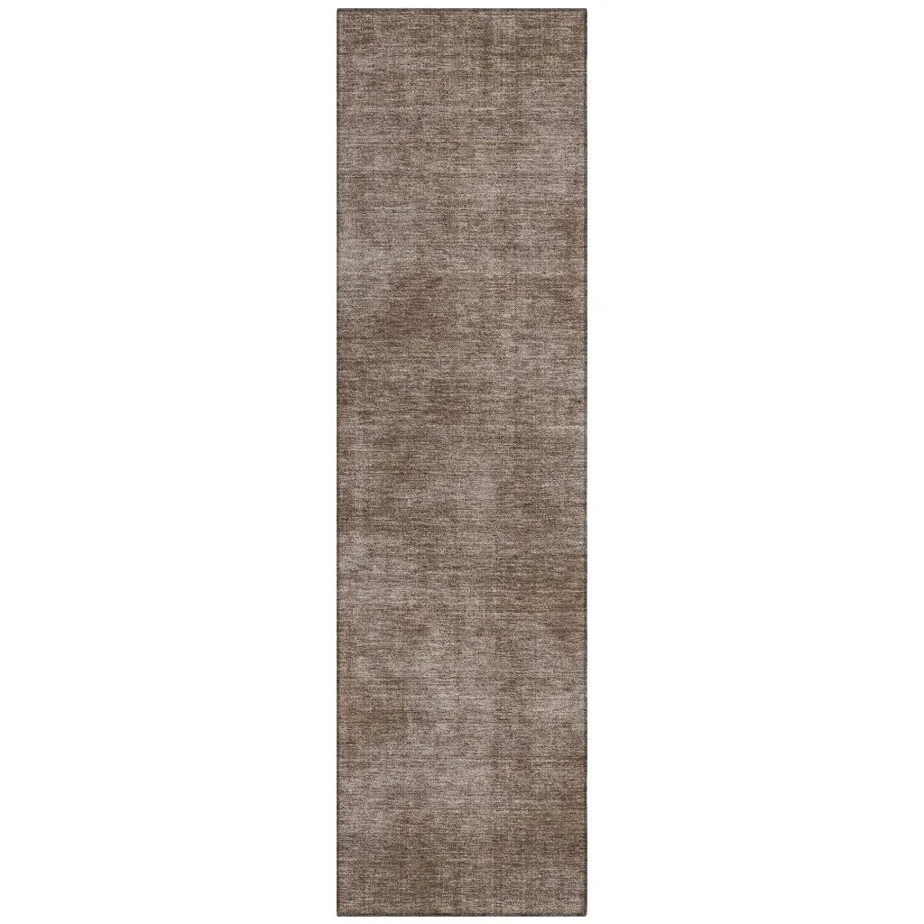 LOOMLAN Rugs Orlena Brown Washable Indoor-Outdoor Rug