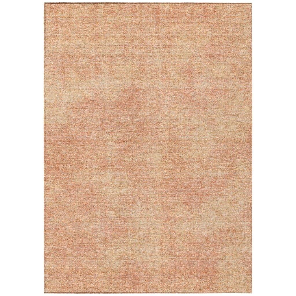 Orlena Peach Washable Indoor-Outdoor Rug