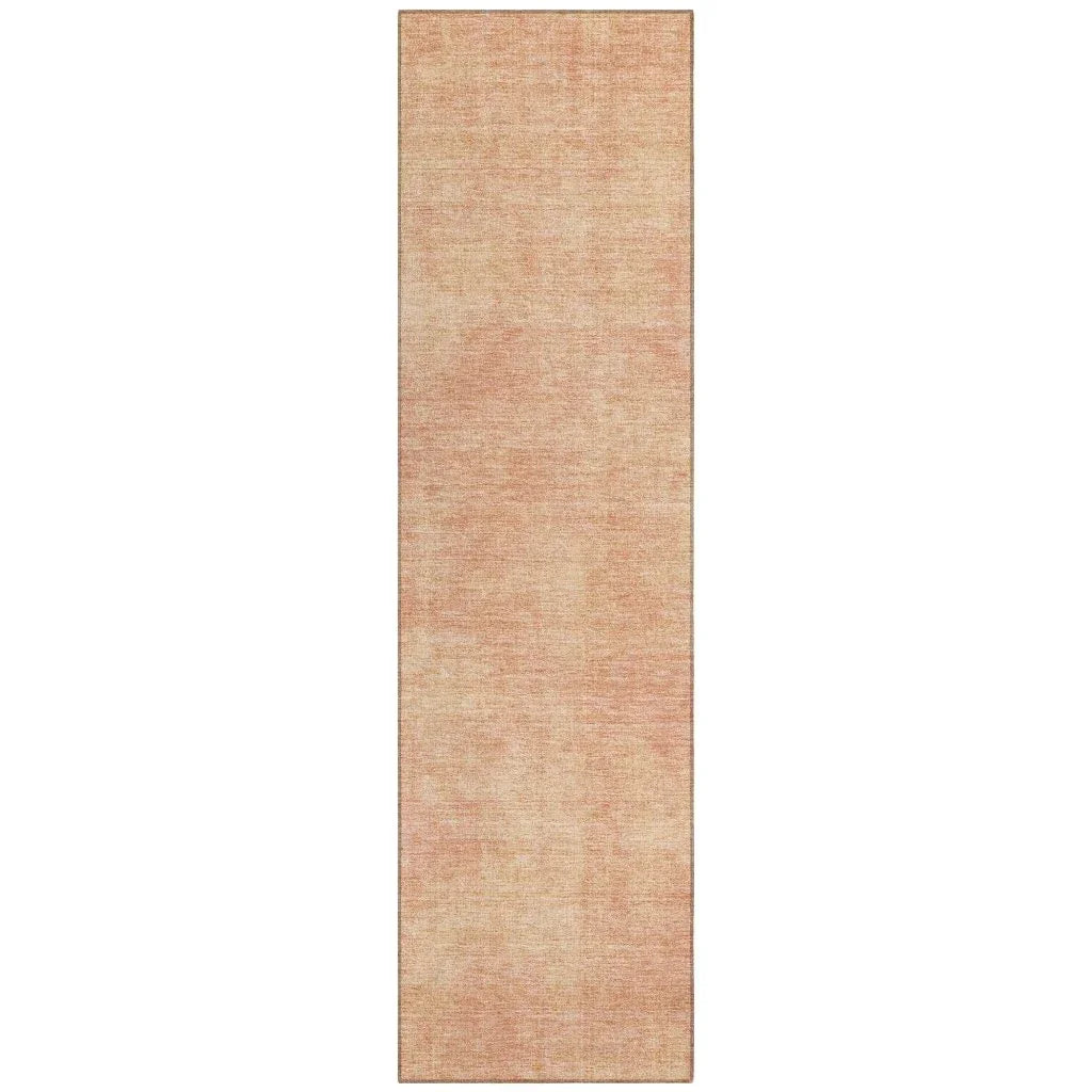 Orlena Peach Washable Indoor-Outdoor Rug