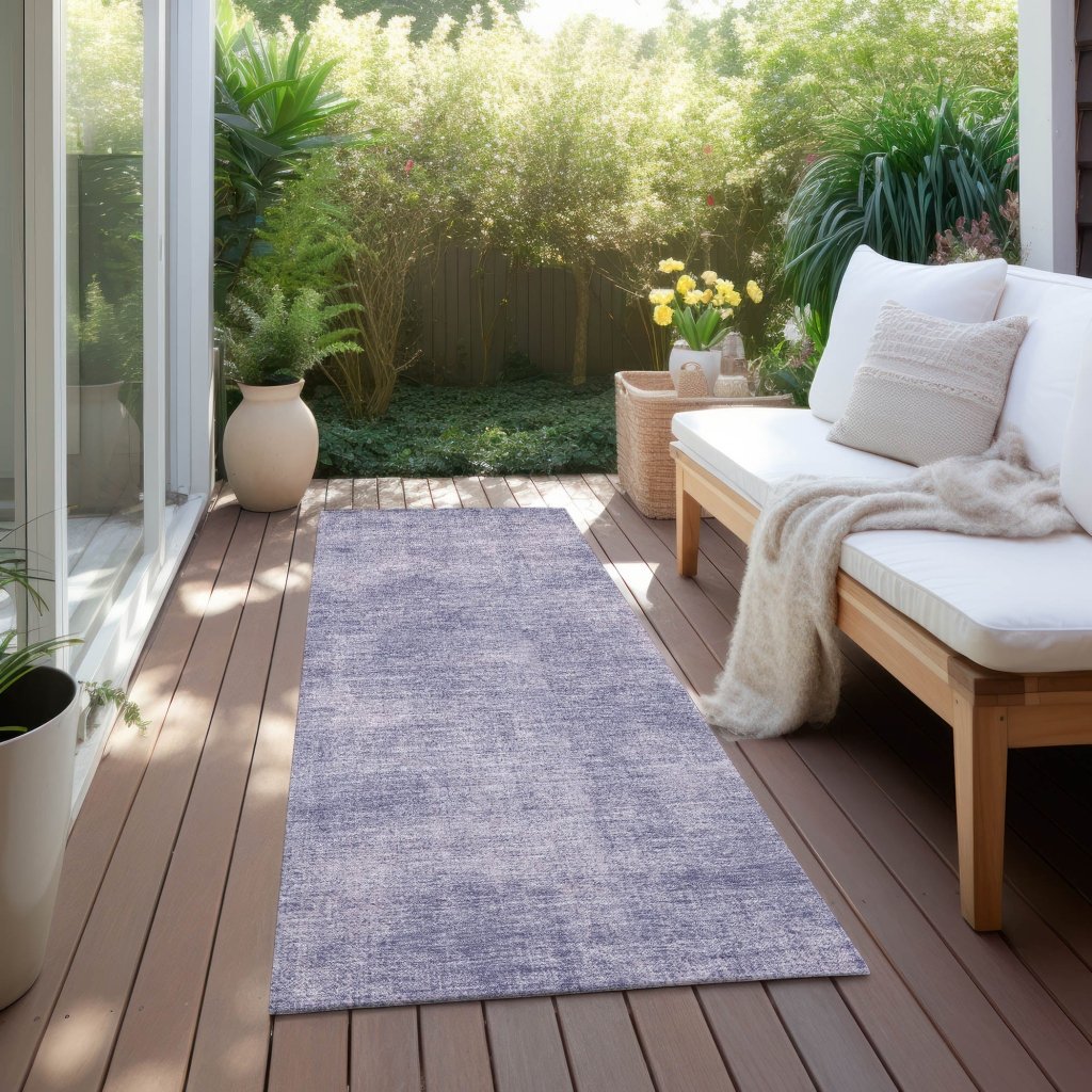 LOOMLAN Rugs Orlena Purple Washable Indoor-Outdoor Rug