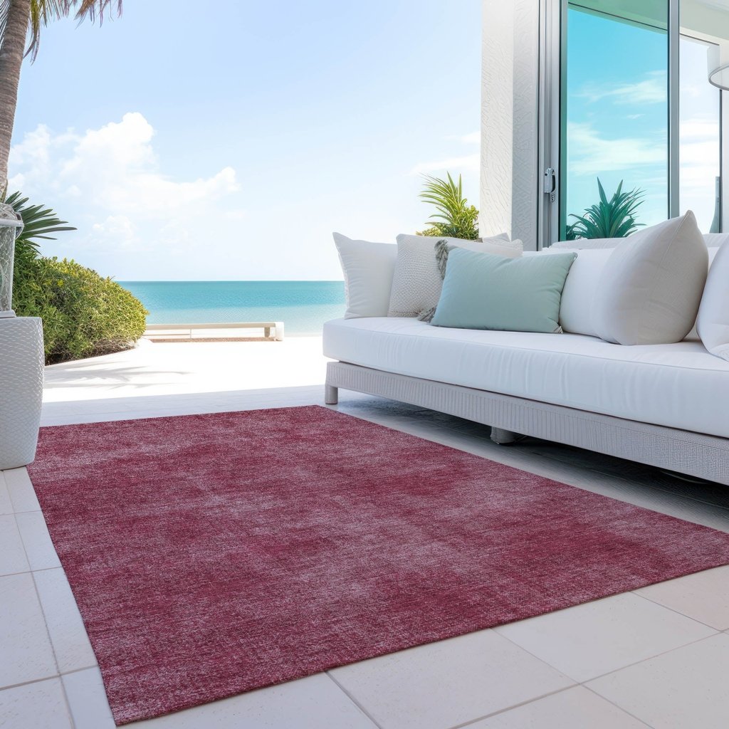 LOOMLAN Rugs Orlena Red Washable Indoor-Outdoor Rug