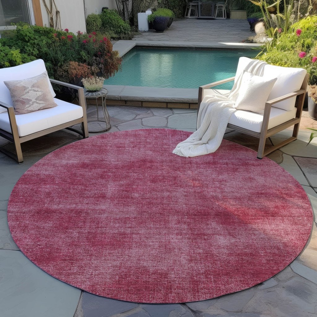 LOOMLAN Rugs Orlena Red Washable Indoor-Outdoor Rug