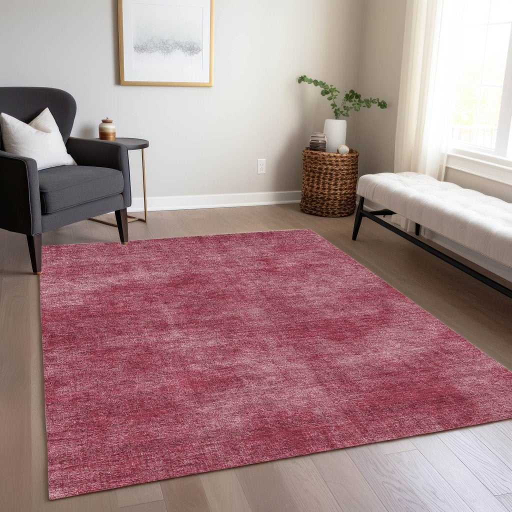 LOOMLAN Rugs Orlena Red Washable Indoor-Outdoor Rug