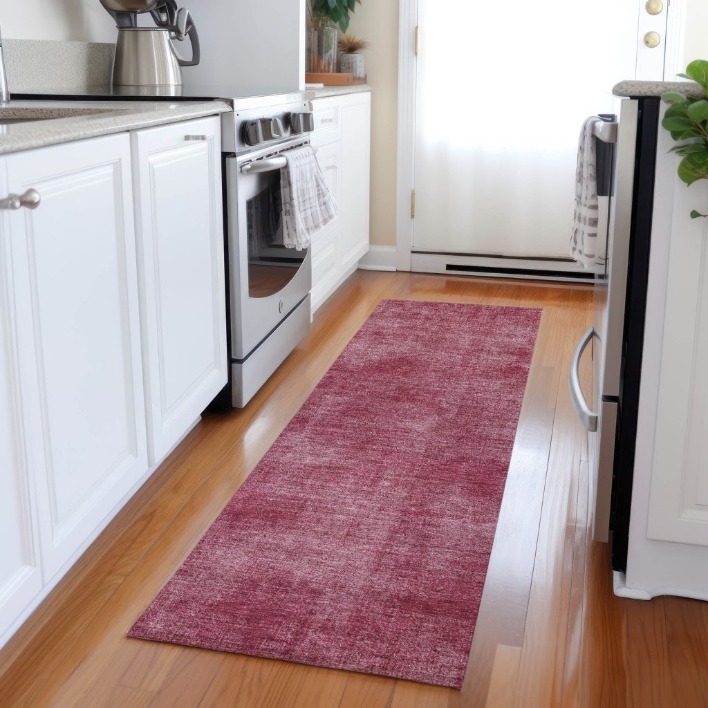 LOOMLAN Rugs Orlena Red Washable Indoor-Outdoor Rug