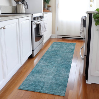 LOOMLAN Rugs Orlena Teal Washable Indoor-Outdoor Rug