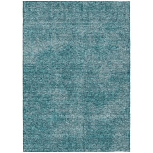 LOOMLAN Rugs Orlena Teal Washable Indoor-Outdoor Rug