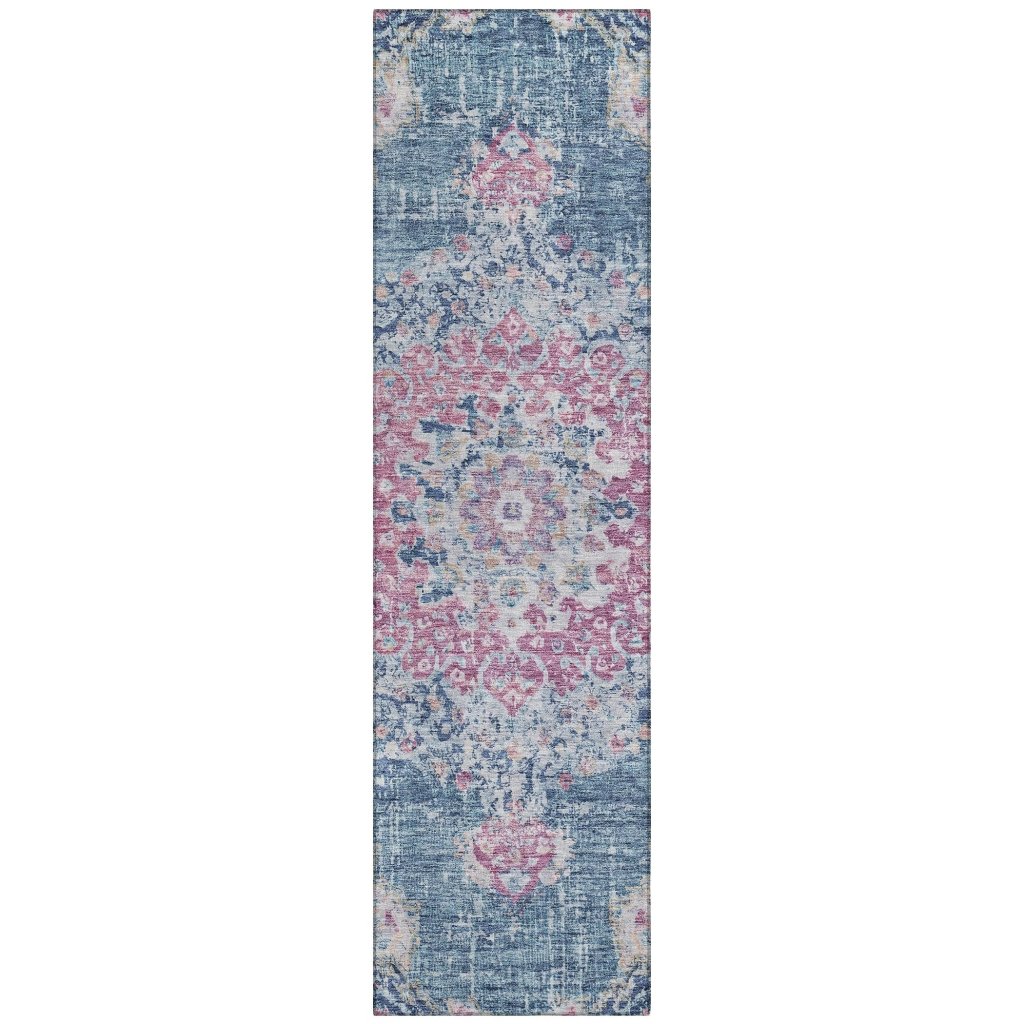 LOOMLAN Rugs Ornella Blue Washable Indoor-Outdoor Rug