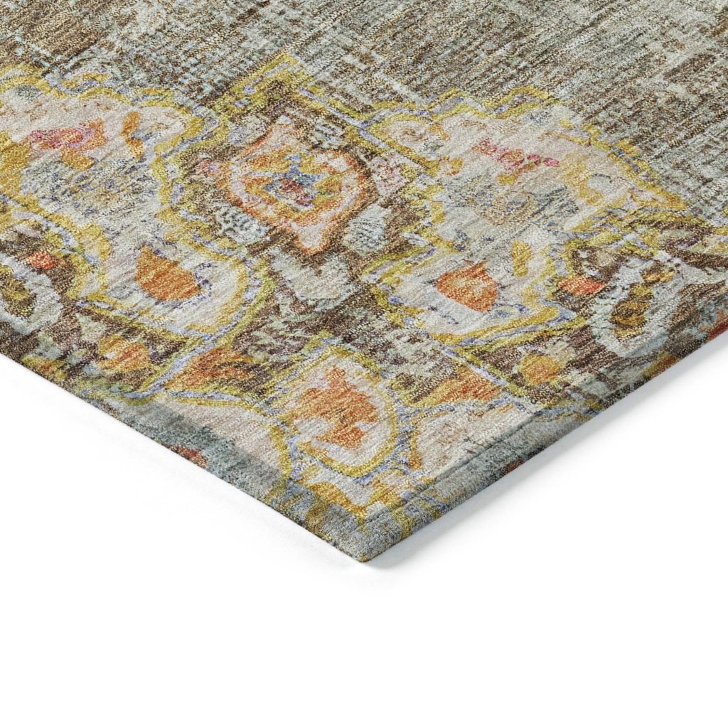 LOOMLAN Rugs Ornella Brown Washable Indoor-Outdoor Rug