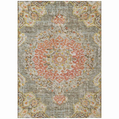 LOOMLAN Rugs Ornella Brown Washable Indoor-Outdoor Rug