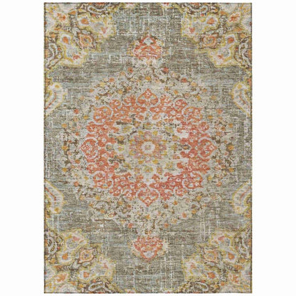 LOOMLAN Rugs Ornella Brown Washable Indoor-Outdoor Rug