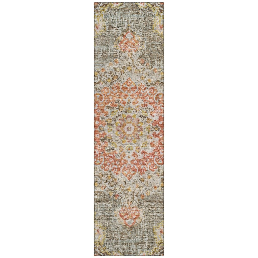 LOOMLAN Rugs Ornella Brown Washable Indoor-Outdoor Rug