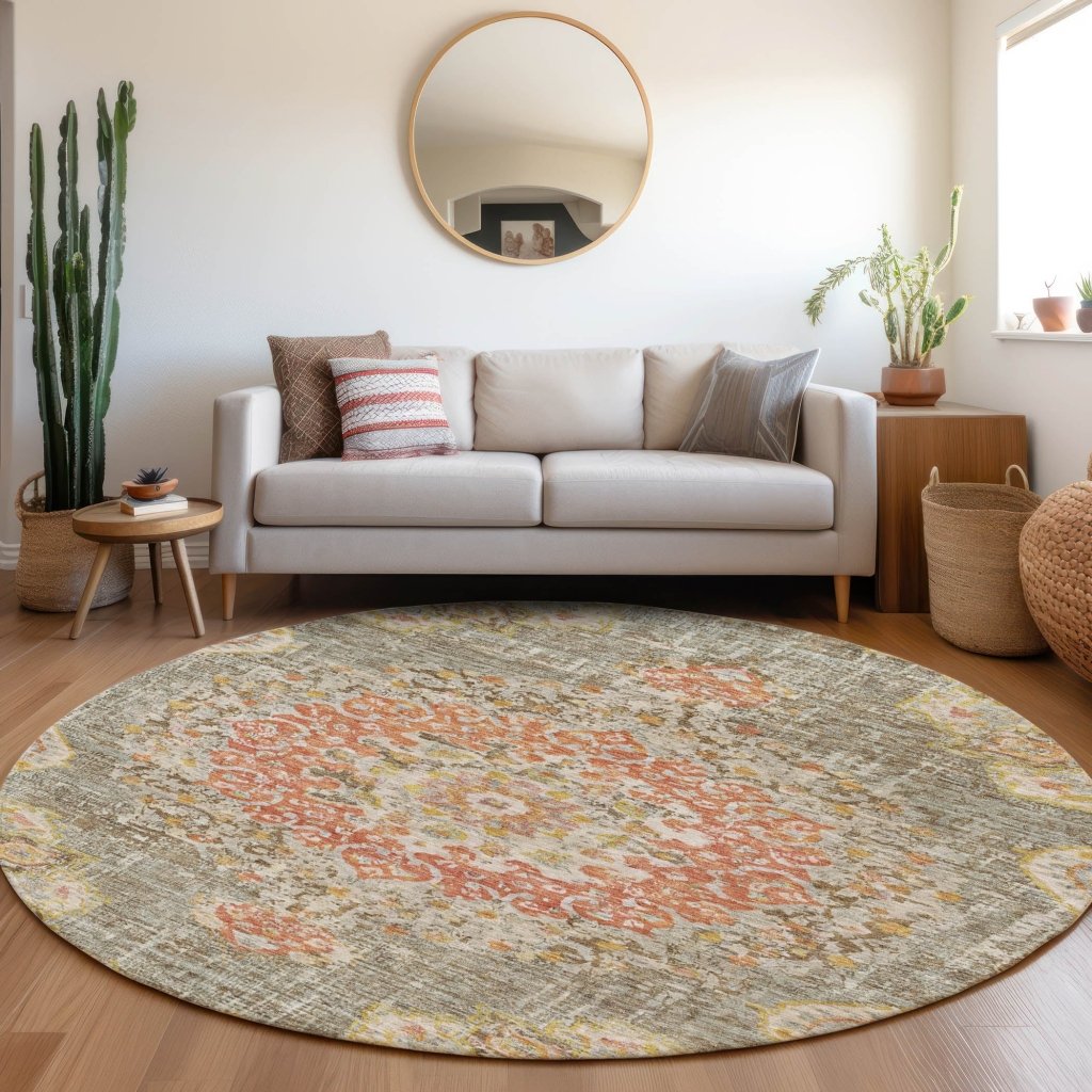 LOOMLAN Rugs Ornella Brown Washable Indoor-Outdoor Rug
