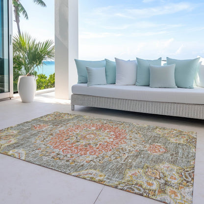 LOOMLAN Rugs Ornella Brown Washable Indoor-Outdoor Rug