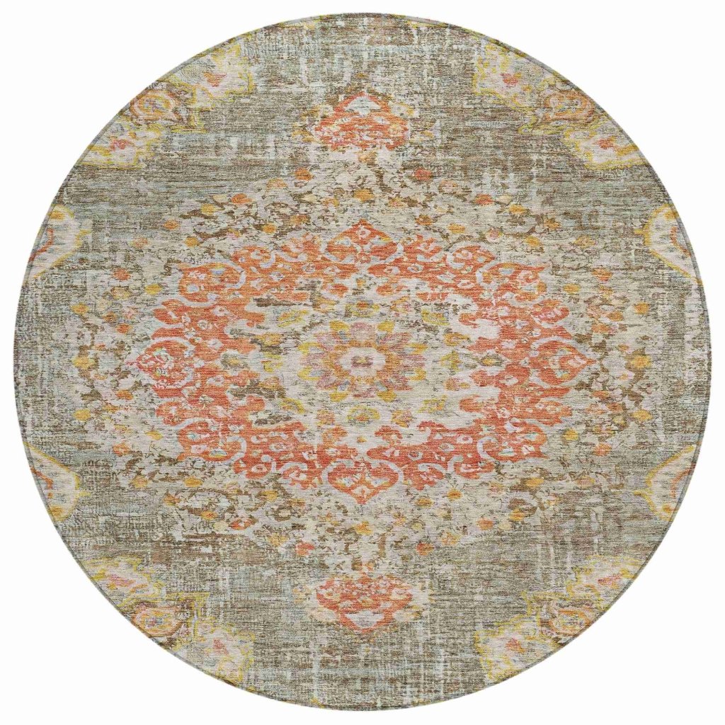 LOOMLAN Rugs Ornella Brown Washable Indoor-Outdoor Rug