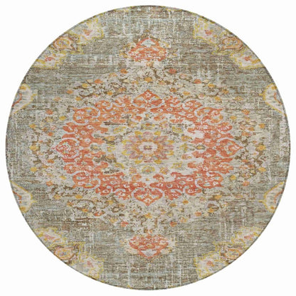 LOOMLAN Rugs Ornella Brown Washable Indoor-Outdoor Rug