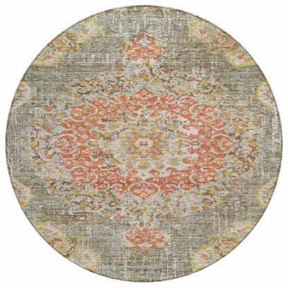 LOOMLAN Rugs Ornella Brown Washable Indoor-Outdoor Rug