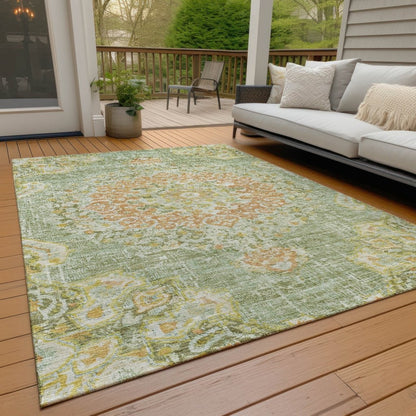 LOOMLAN Rugs Ornella Green Washable Indoor-Outdoor Rug