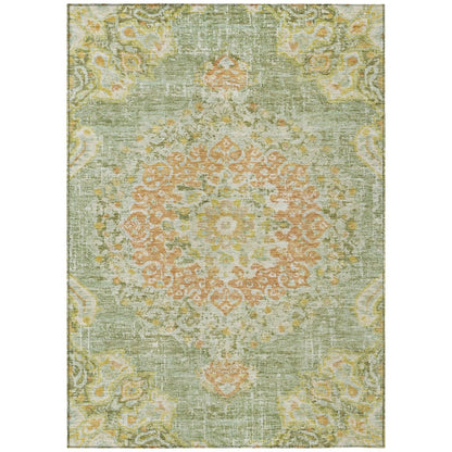LOOMLAN Rugs Ornella Green Washable Indoor-Outdoor Rug