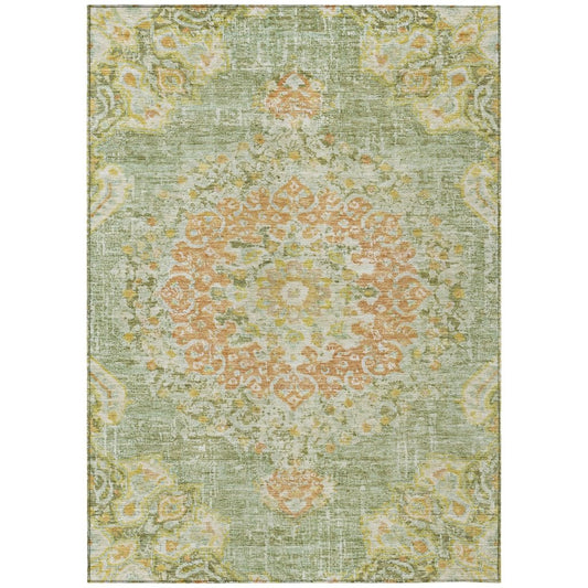 LOOMLAN Rugs Ornella Green Washable Indoor-Outdoor Rug