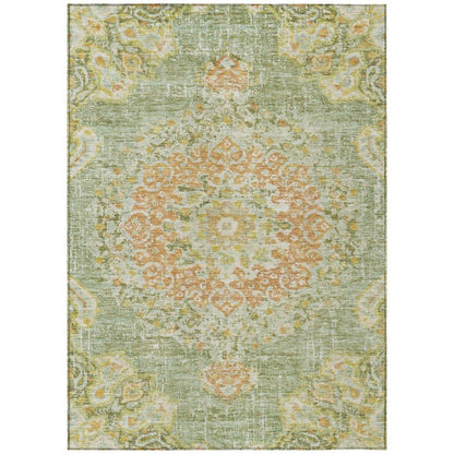 LOOMLAN Rugs Ornella Green Washable Indoor-Outdoor Rug