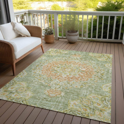 LOOMLAN Rugs Ornella Green Washable Indoor-Outdoor Rug