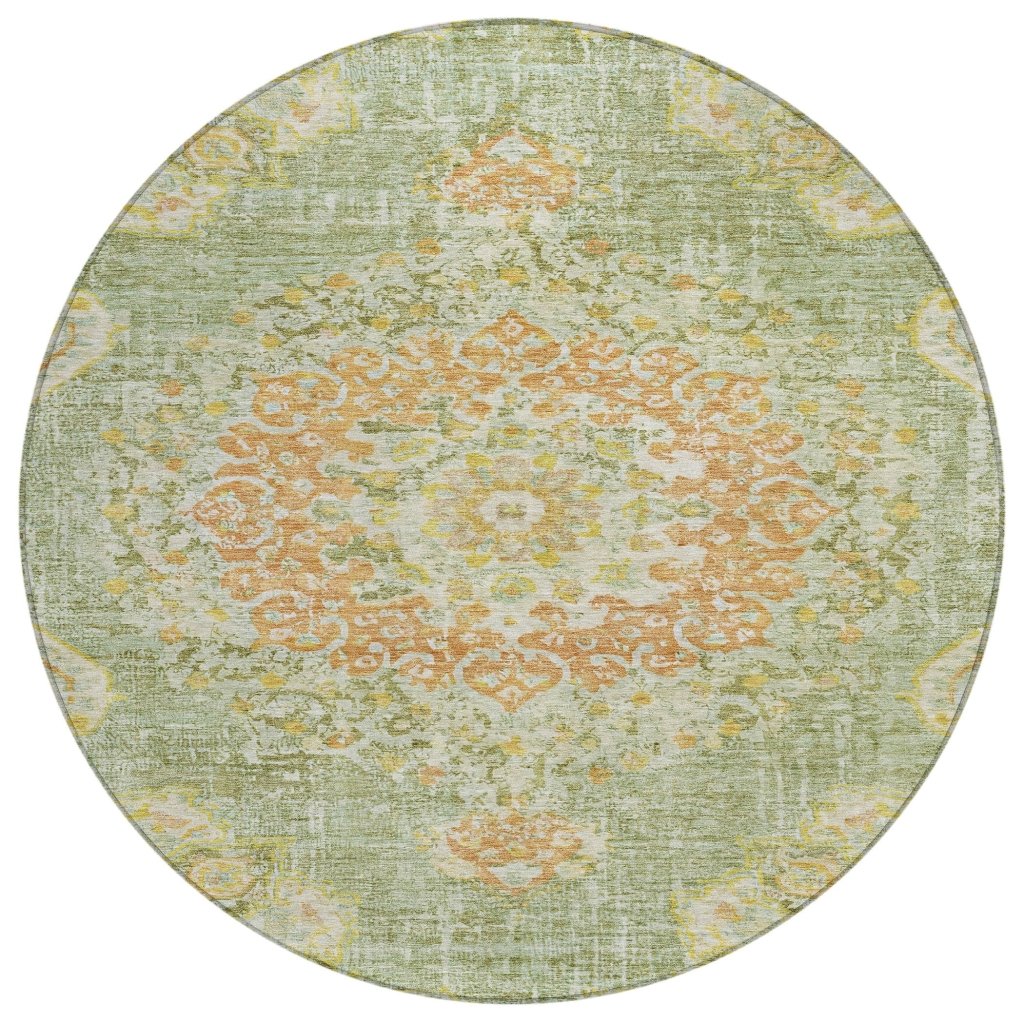 LOOMLAN Rugs Ornella Green Washable Indoor-Outdoor Rug