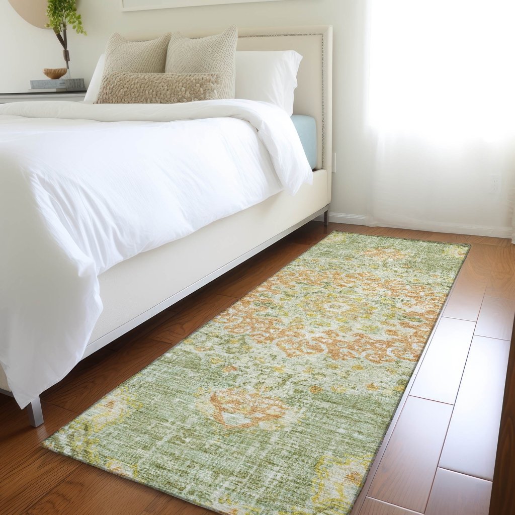 LOOMLAN Rugs Ornella Green Washable Indoor-Outdoor Rug