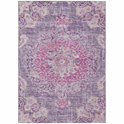 LOOMLAN Rugs Ornella Purple Washable Indoor-Outdoor Rug