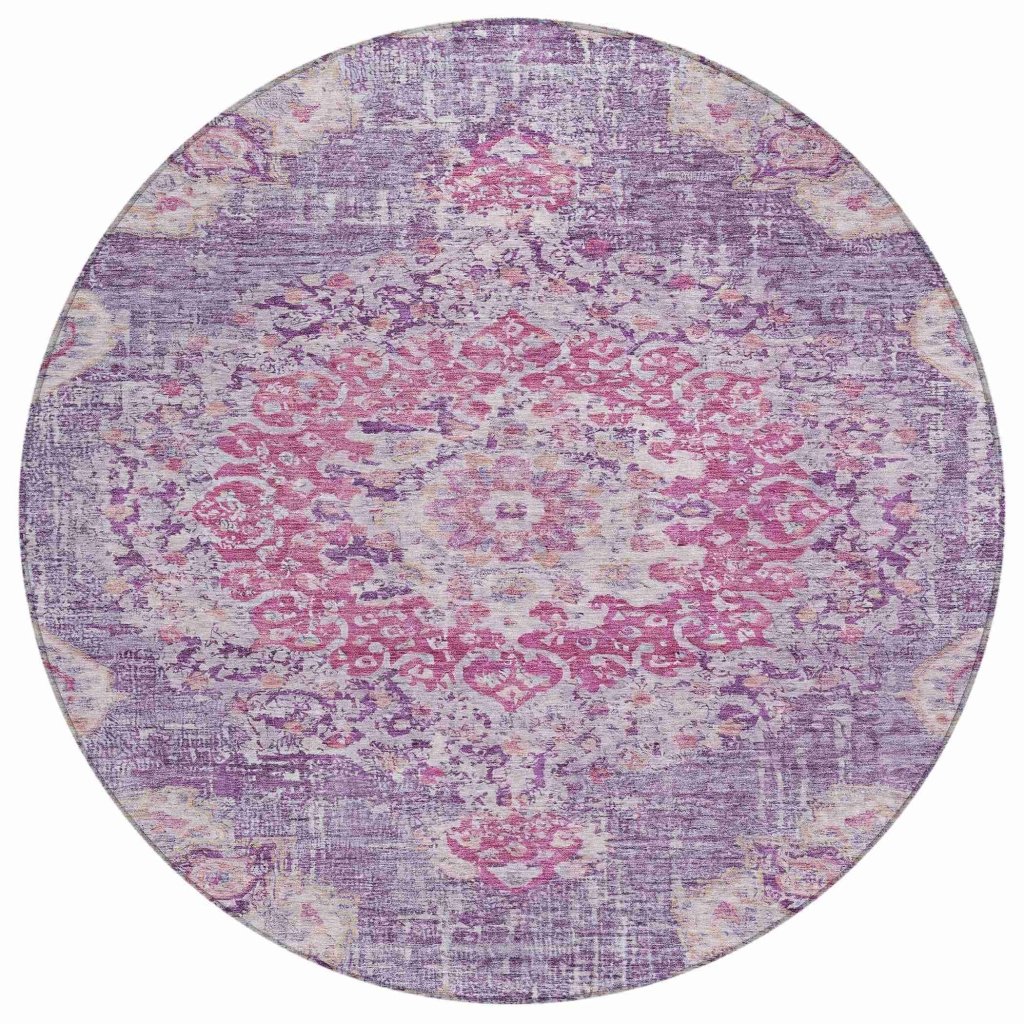 LOOMLAN Rugs Ornella Purple Washable Indoor-Outdoor Rug