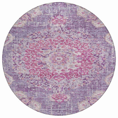 LOOMLAN Rugs Ornella Purple Washable Indoor-Outdoor Rug